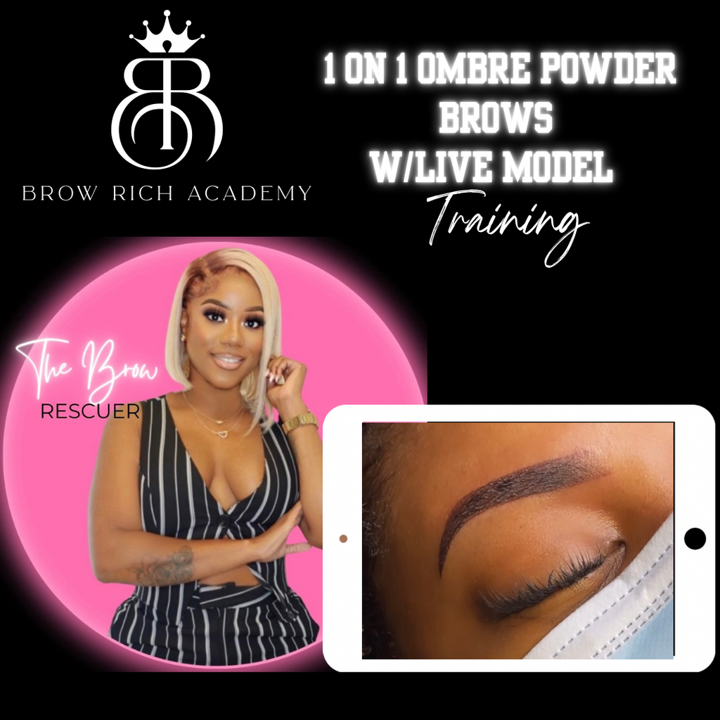 (1 ON 1) Ombré Brows Training with LIVE MODEL